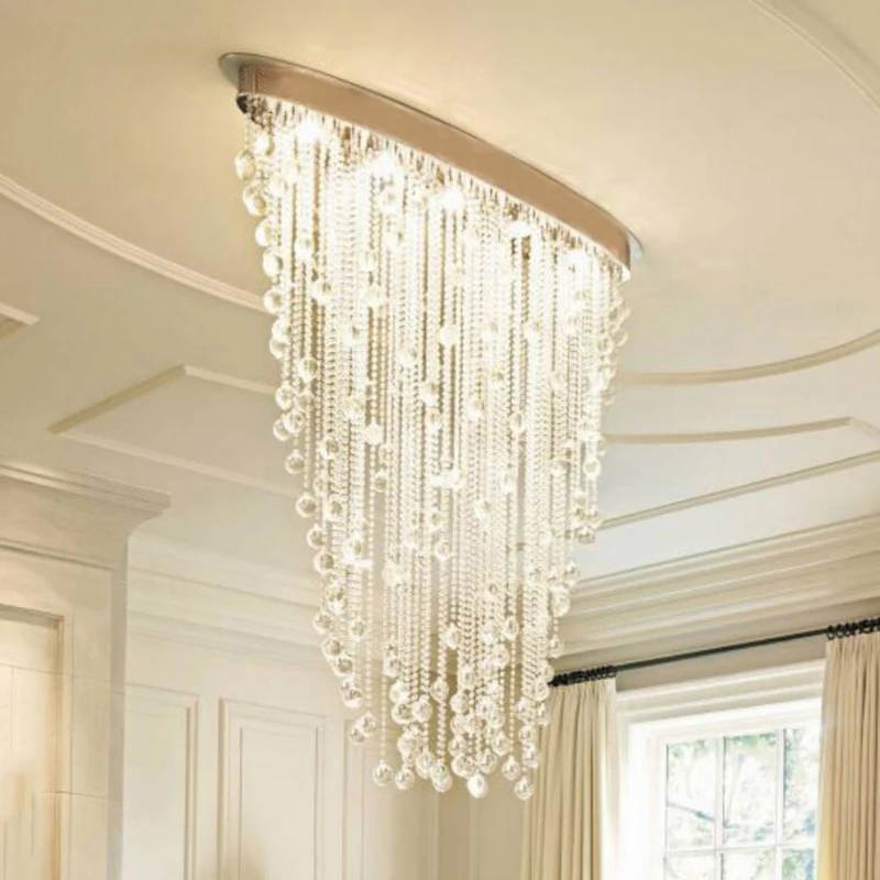 

Modern Chandelier Dining Oval Design Living Room Crystal Light Recessed Mount LED Luxury Crystal Chandelier