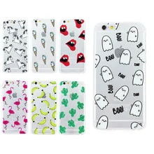 Verão Frutas Banana Unicórnio Transparente de Silicone Macio TPU Caso para iPhone 7 Plus 5 5S 6 6 S Tampa Transparente Lábios Telefone Flamingo cobrir