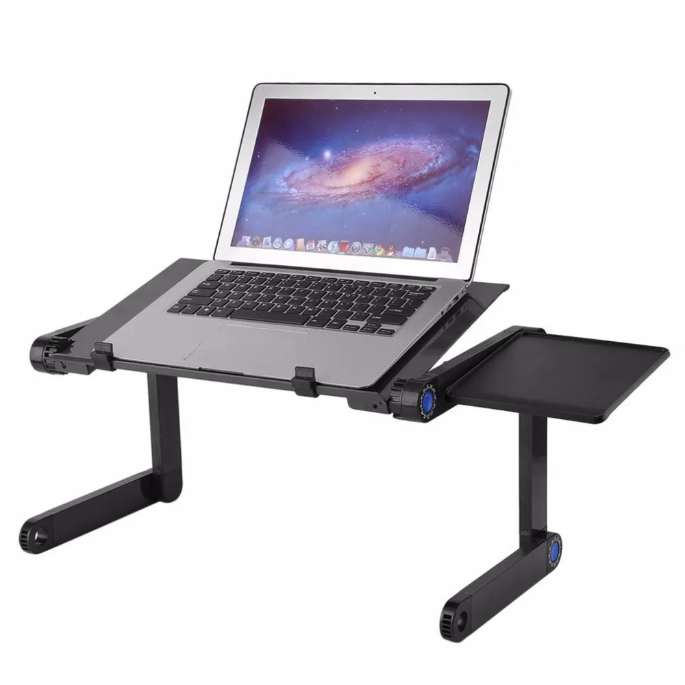 سبائك الألومنيوم قابل للتعديل مكتب للحاسوب شخصي Lapdesks طاولة حاسوب حامل دفتر مع التبريد مروحة الماوس مجلس ل أريكة تتحول لسرير صينية