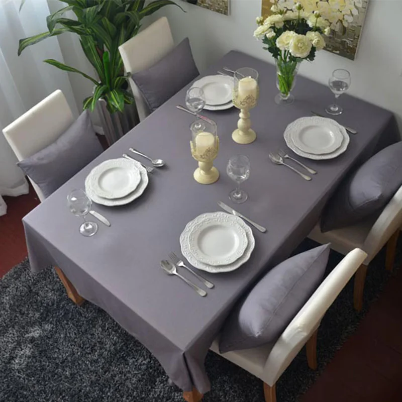 Buy 100 Cotton Gray Tablecloth Thick Cloth for Home