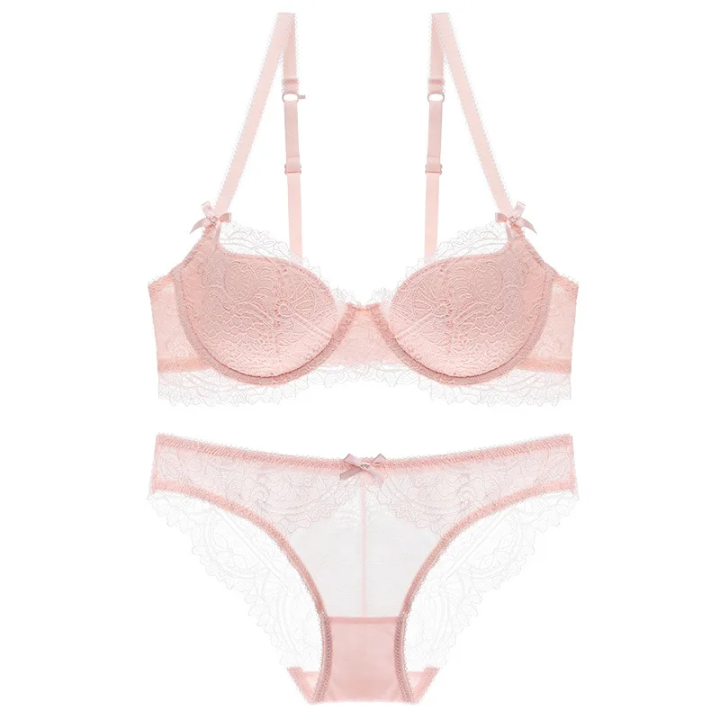 Varsbaby-Cross-Strap-Women-Sexy-Lace-Underwear-Set-Thin-cup-half-cup-bra-sets