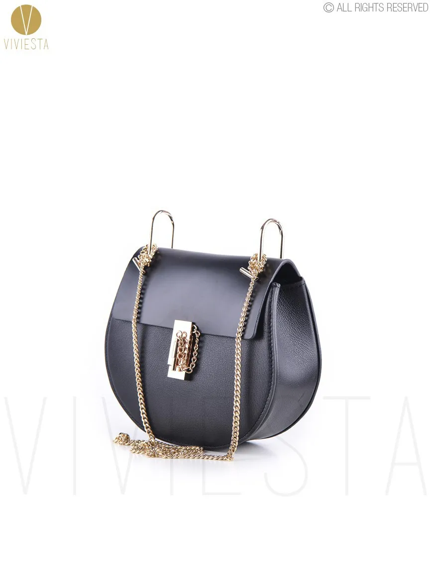 Женская сумка-седло из натуральной кожи с цепочкой и замком, модный бренд, высокое качество, Воловья кожа, сумка через плечо, сумочка