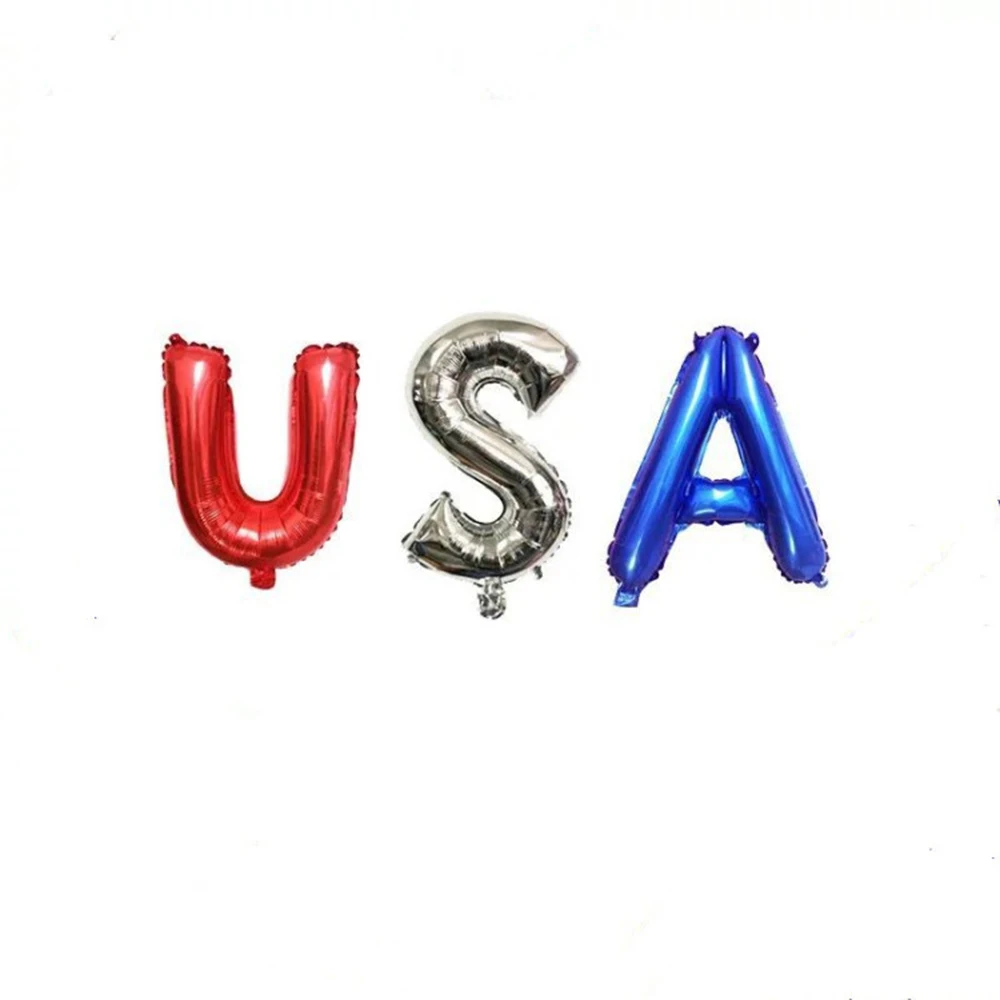 Надувной шар День Независимости украшения США фольги Воздушные шары письмо США вечерние поставки звезды и полосы шары ко дню рождения