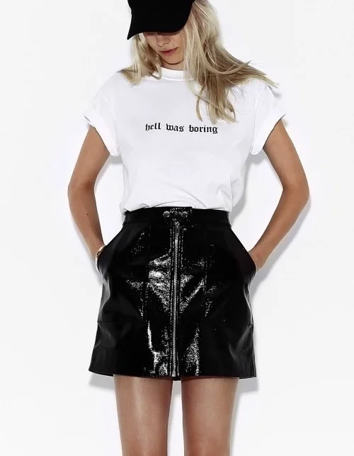 HAHAYULE Hell Was Boring Graphic Tee летние женские футболки в уличном стиле Tumblr Grunge хипстеры милый наряд