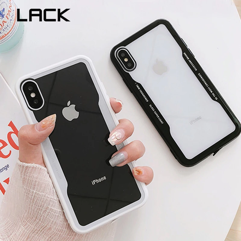 LACK Fashion Hard Protective Clear Phone Case For iphone X Simple Black White Edge 6 6s 7 8 Plus Back Cover Capa |