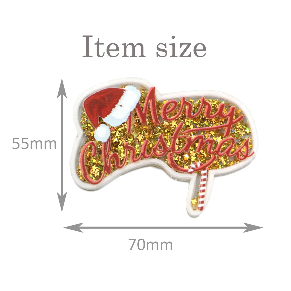 New Christmas Deer Transparent Plastic Resin with Colorful Sequins DIY Make Hair Clip Accessories Craft Handmade Decor,5Yc6894 - Цвет: 70x55mm