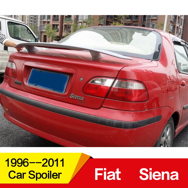 Используется для Fiat Siena спойлер 1996-2011 год ABS Материал заднее крыло автомобиля с цветным спортивным спойлером с светодиодный подсветкой аксессуары