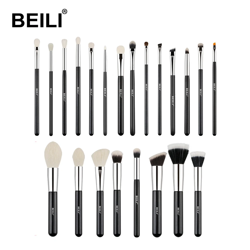 

BEILI Black Professional Makeup Brushes Set Foundation Powder Contour Synthetic Goat hair Eye shadow Blend Makeup Brush set