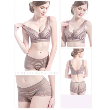 

Ultra Thin Lace Fly Bra Women Lace Push Up Bra Seamless Bras Floral Underwear Wirefree Padded Plunge Bra