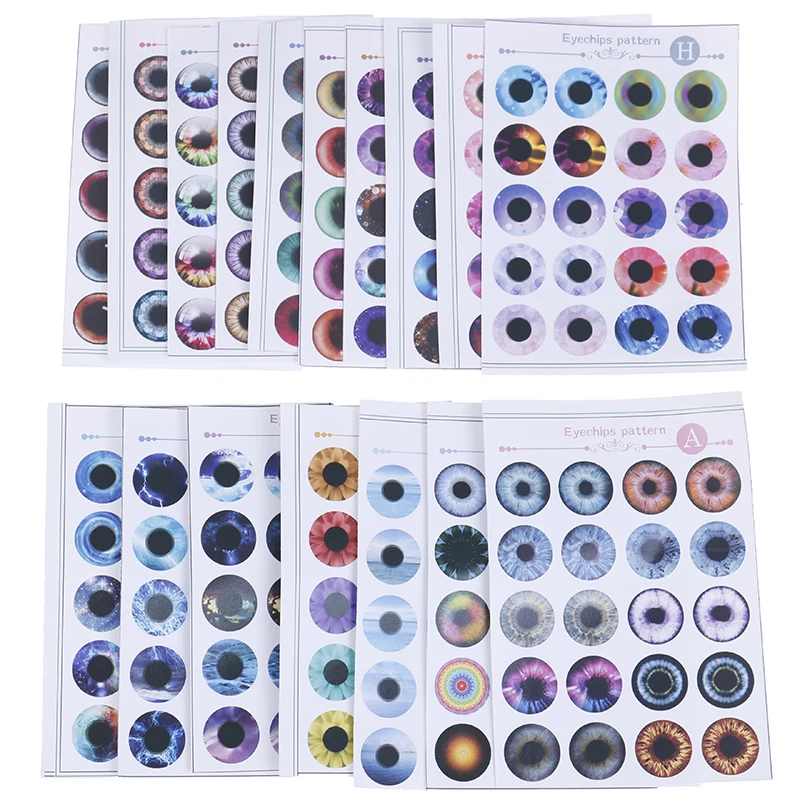 

DIY Eye chips Pattern Blyth Doll Eye Chips Paper Pattern for Dolls Eye Accessories Pupil paster DIY TOOL