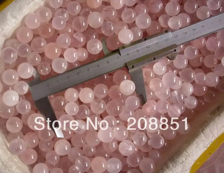 

100 Pieces TINY NATURAL ROSE QUARTZ CRYSTAL SPHERE BALL HEALING 13mm-15mm,Free Shipping