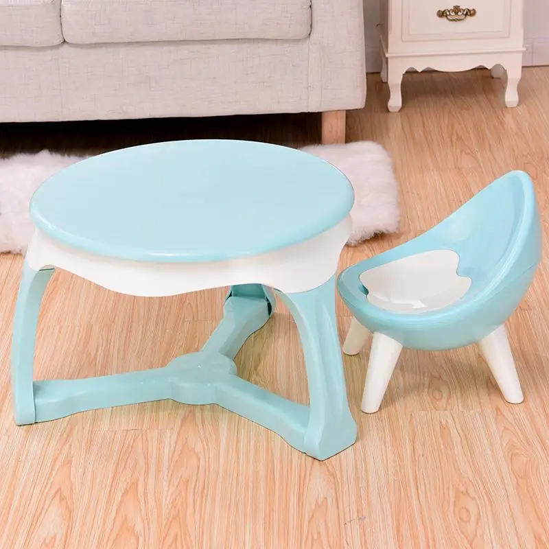 Детская пластиковая, для настольного стола и стульев, набор разноцветных детских столов и стульев для игровой комнаты, включает в себя 1 стол и 1 стул - Цвет: set11