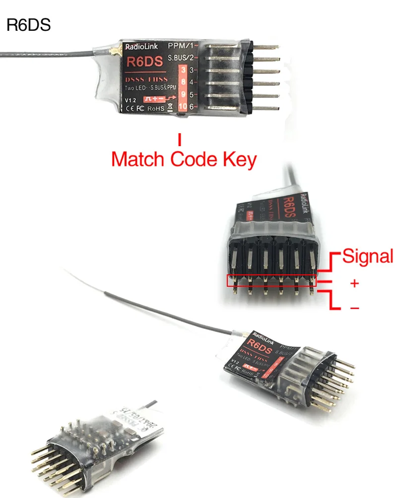 Radiolink R12DSM R6DSM R6DS R9DS R12DS приемник 2,4G усилитель сигнала для AT9 AT9S AT10 AT10II RC пульт дистанционного управления Управление множественный выбор