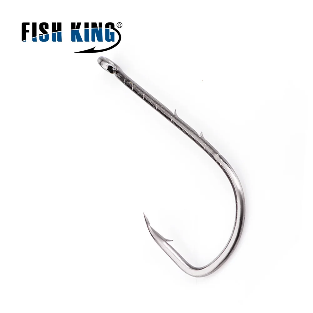 FISH KING рыболовный крючок 100 шт./лот 2 вида цветов с бородкой длинным хвостовиком 1 # 10