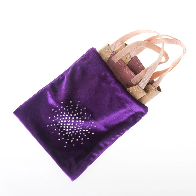 Professional Protective Velvet Fabric Accessories 24 Color Gymnastics Half Body Shoes Drawstring Bag RG Fitness Girl Rhinestone