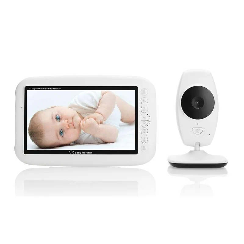 Video nanny baby monitor 2017 New 7.0 inch LCD IR Night vision Intercom 4 Lullabies Temperature monitor video baby monitor nanny