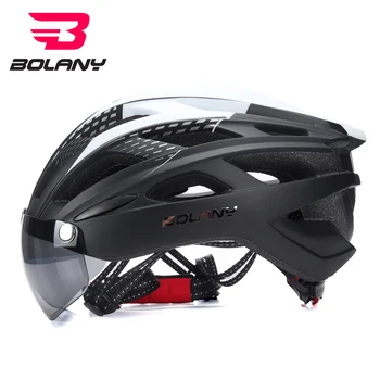 

Light Cycling Helmet Bike Lens Ultralight Mountain Road Bicycle MTB Winddicht Helmet Safe For Men Women 57-61CM Bolany 2019