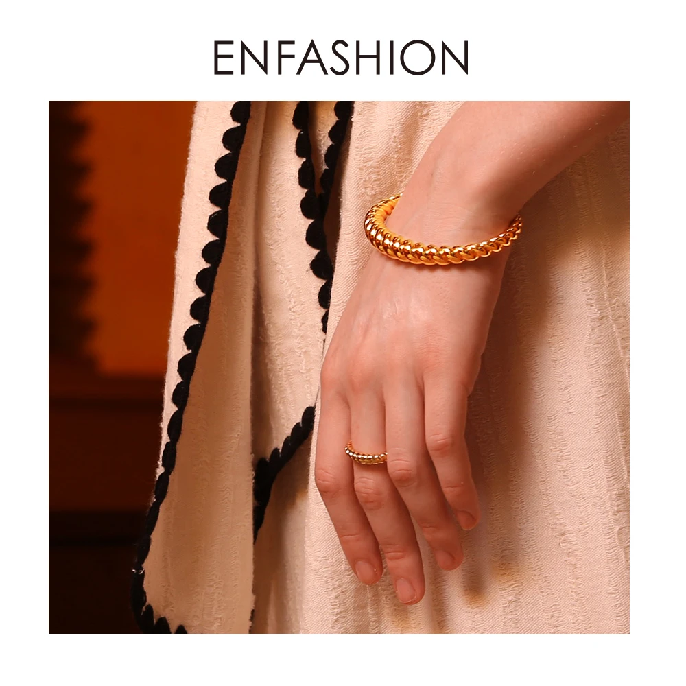 Браслет манжета Enfashion BF182031 женский из латуни золотистого цвета|Браслеты| |