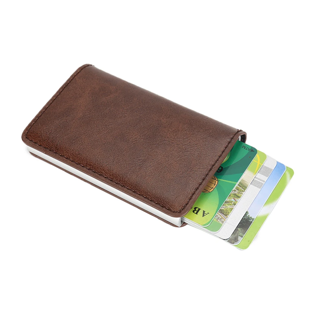 

Anti-theft Anti-magnetic Credit Card Business Card Case Men Wallets Black Purse Man Card Horder PU Male Wallet High Quality 2019