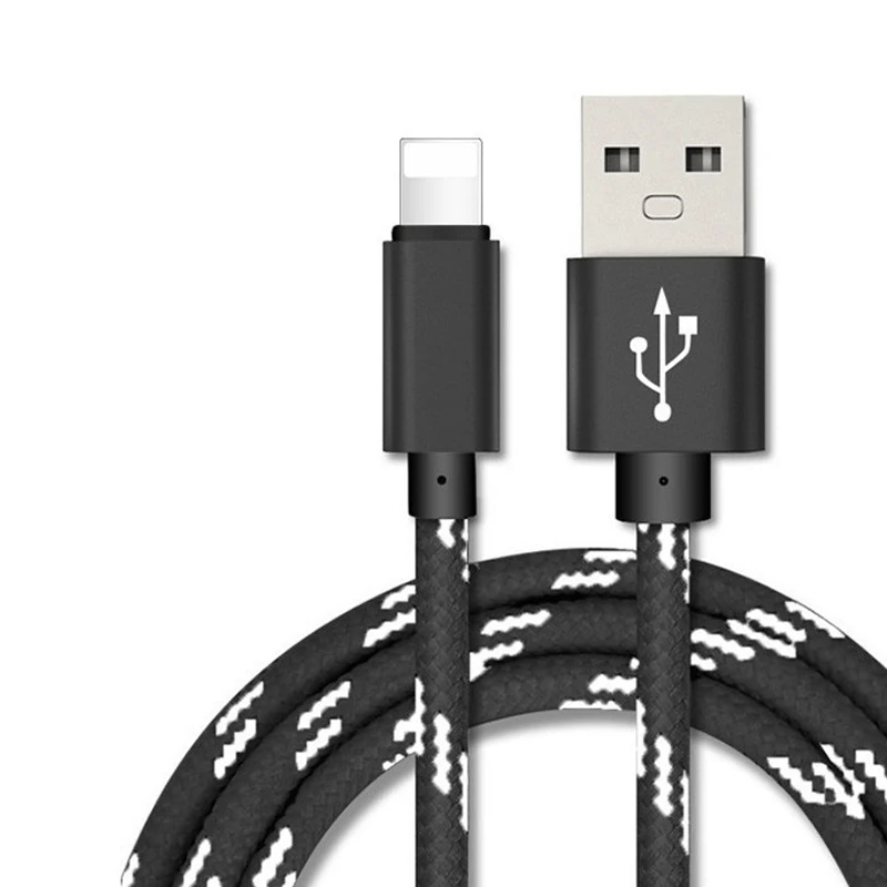 USB кабель для зарядки для iPhone 6 S 6 S 7 8 Plus 5 5S SE X XR XS Max iPad короткий длинный 25 см 1 м 2 м 3 м провод для быстрой зарядки - Цвет: Черный