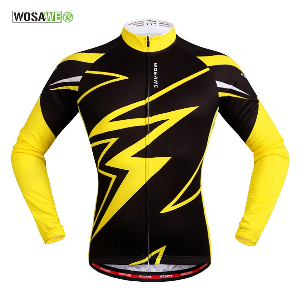 WOSAWE Maglia da Ciclismo Uomo Traspirante Bicicletta Magliette Manica Corsa a Maniche Lunghe Abbigliamento WOSAWE Maglia da Ciclismo Uomo Traspirante Bicicletta Magliette Manica Corsa a Maniche Lunghe Abbigliamento