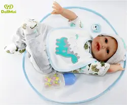 Reborn baby куклы и игрушки 22 дюймов 55 см DollMai настоящий ребенок силиконовые куклы Хлопок волос на теле корнями новорожденных Для мальчиков и