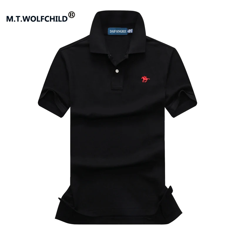 High quality 100 cotton summer brand men's short sleeve tops mens casual polos shirts small