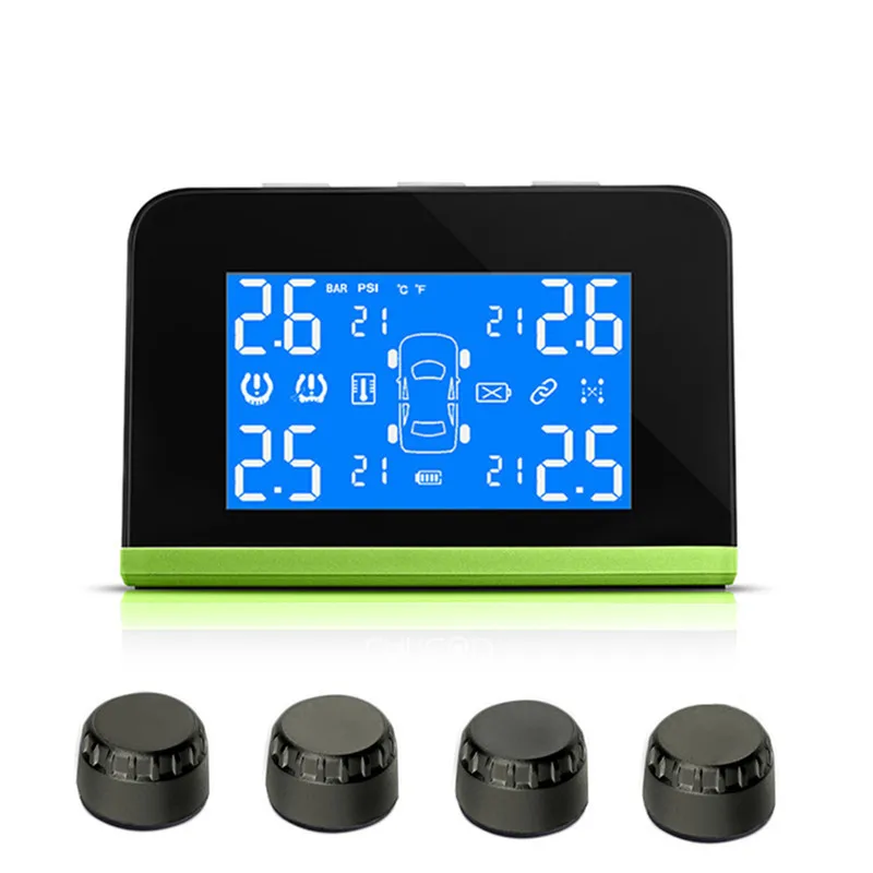 

T8L Wireless Tire Pressure Sensor USB Charging Solar Panel Car TPMS Tire Pressure Monitor Tire Pressure Monitoring System