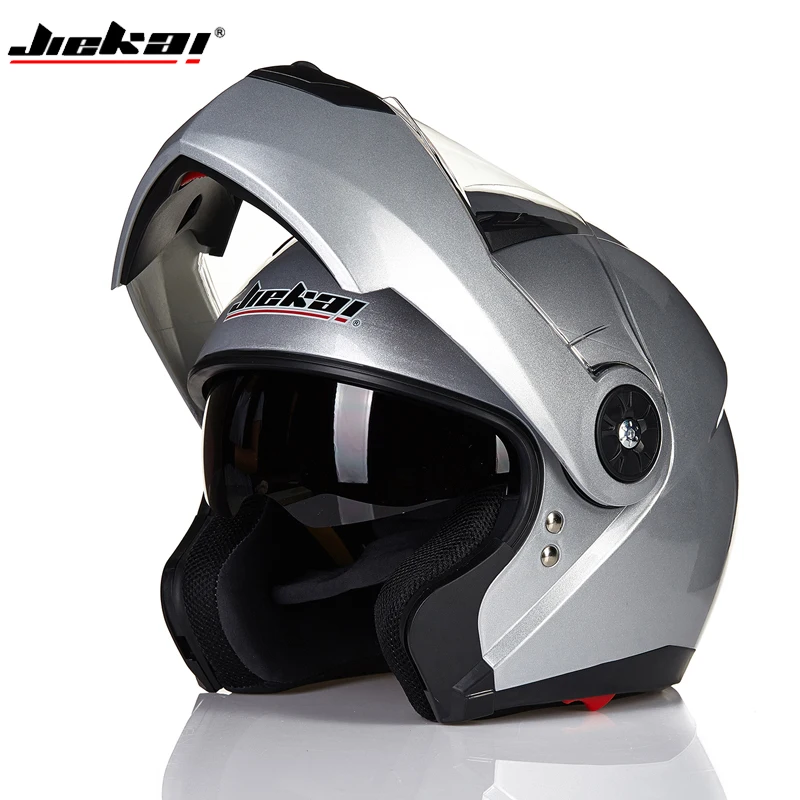 Мотоцикл JIEKAI шлемы с двойным козырьком из углеродного волокна Moto Casco модульный откидной шлем DOT одобренный 115 гоночные мотокроссные шлемы