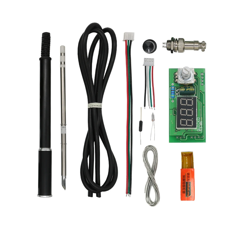 

LED STC Electric Unit Digital Soldering Iron Station Temperature Controller Kits with Metal Handle DIY kits and soldering tips