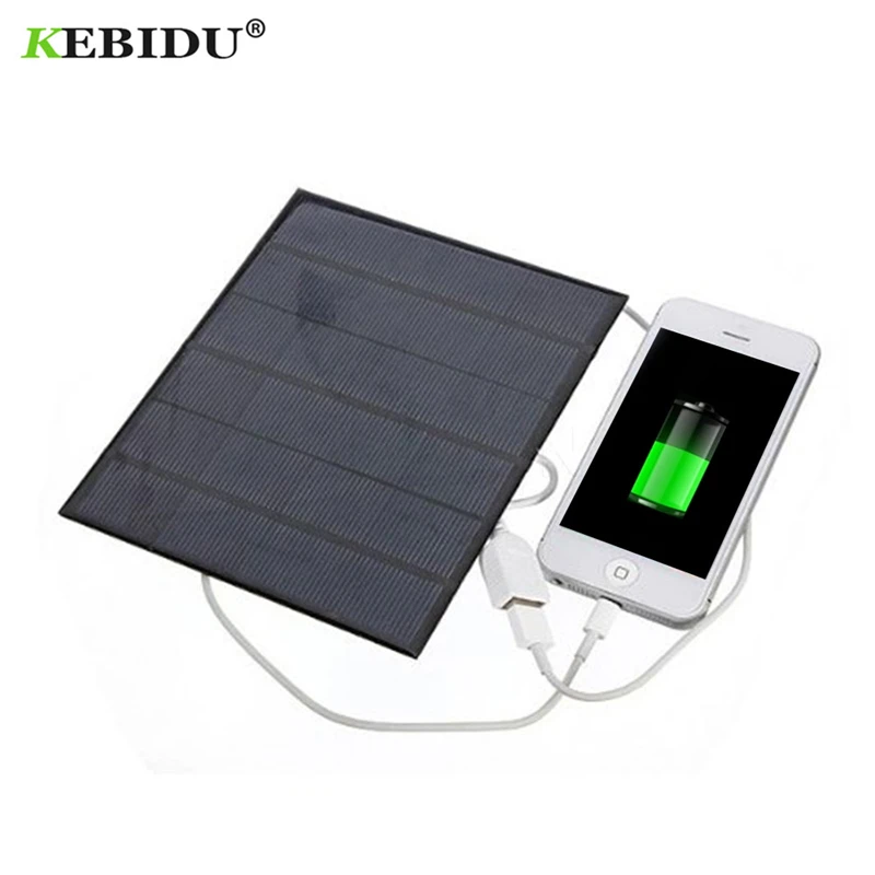 

kebidu 6V 3.5W Solar Power Panel Charger USB OTG Portable Solar Charger Device Solar Panel Power Source for phone Wholesale
