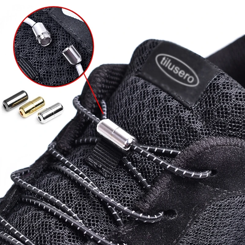 3 Types Creative Elastic No Tie Shoelaces Locking Round Shoe Laces Shoestrings Running/Jogging/Triathlon