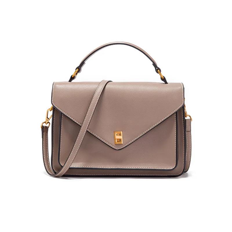 جديد الموضة جلد طبيعي المرأة الحقائب حقيبة الترفيه حقيبة كتف الكلاسيكية Crossbody حقيبة سطح لون ساخن-مقبض حقيبة