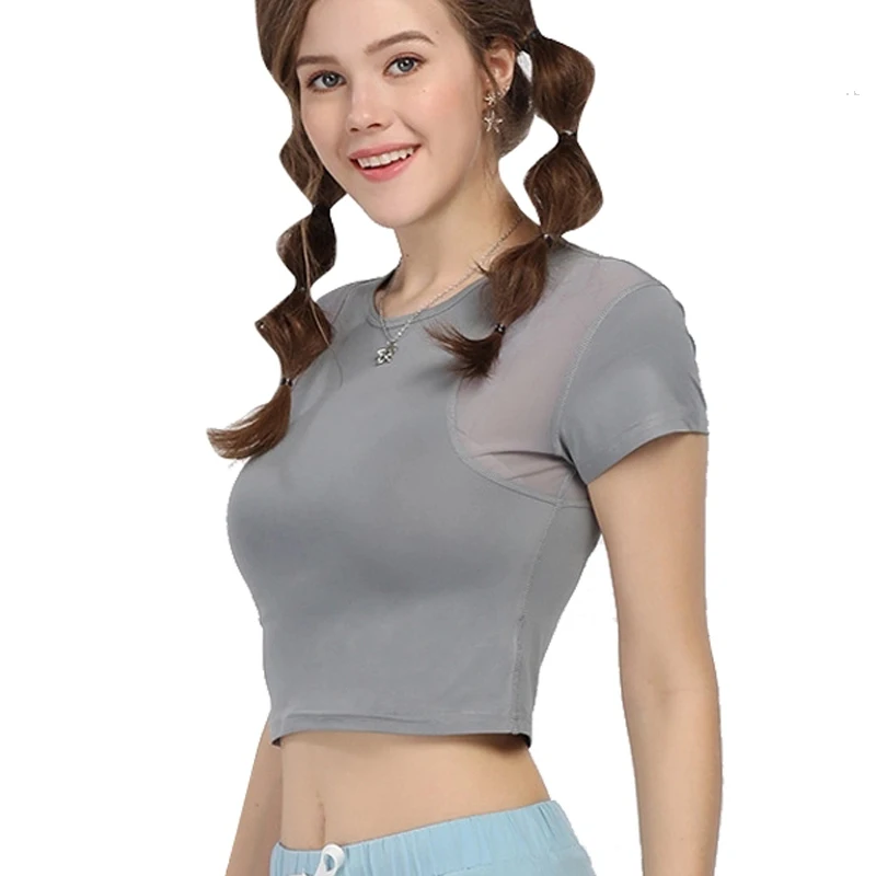 

Women Designer Loosed Mesh Patch Cool Cami Fitness Gym Workout Muscle Fit T-shirts