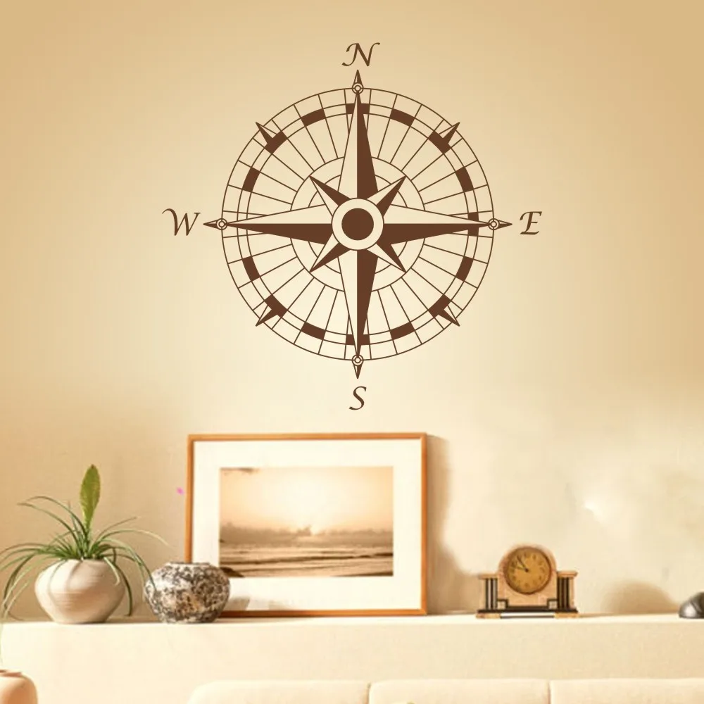 Nautical Compass Wall Decal office Vinyl Wall Sticker Art Graphic set sail Living room decoration Wall Decor mural 32