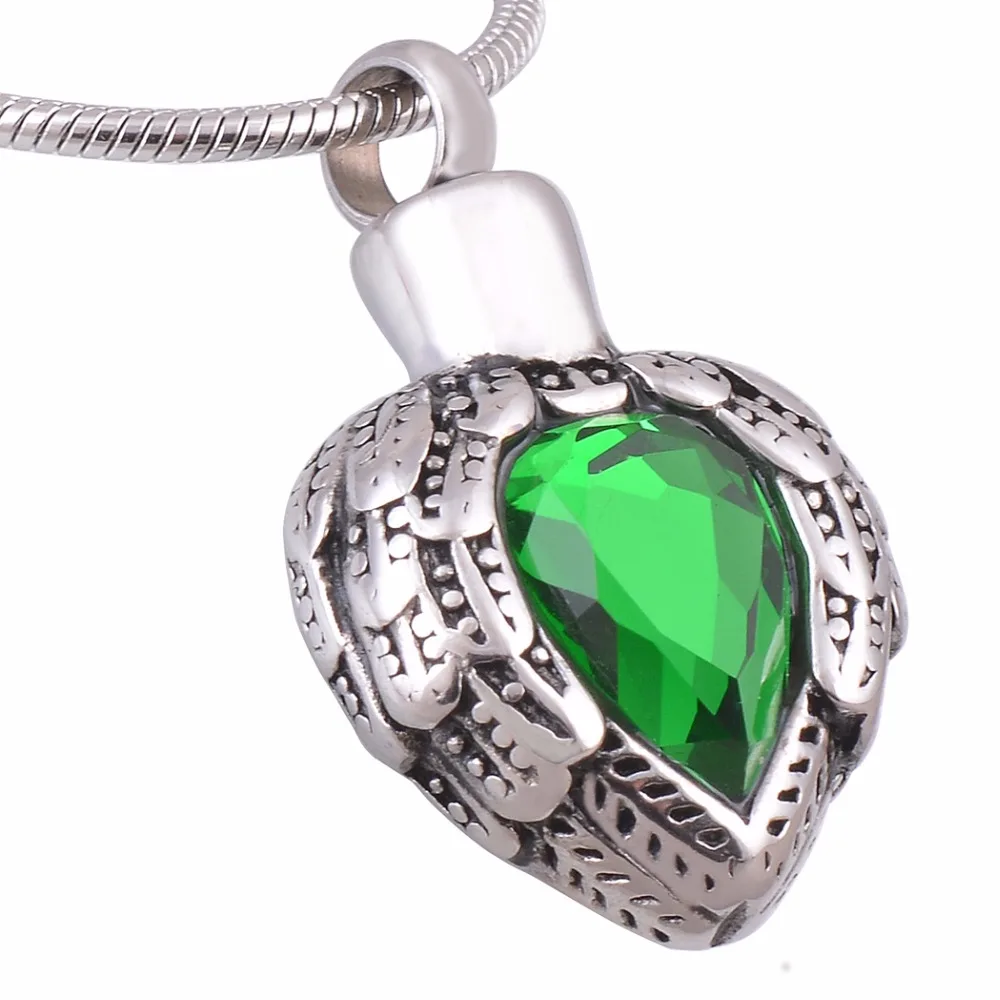 

Heart Personalized Cremation Neckalce Angel Wing Memorial Pendant Ashes Urn Locket Necklace Stainless Steel Name Engraved
