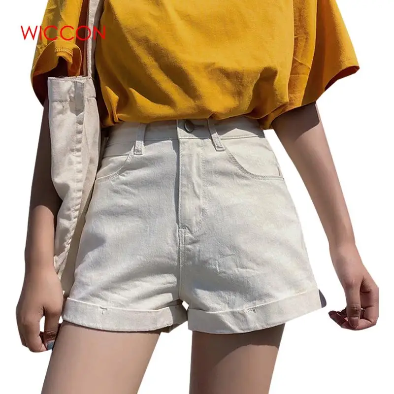Stretch White Shorts Female Summer 2019 New Slim High