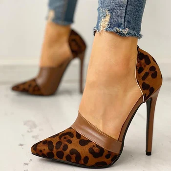

Summer Women High Heel Shoes Pointed Toe Sexy Party Wedding Female Sandals 2019 Fashion Flock Pumps New Ladies Shoes Sandals