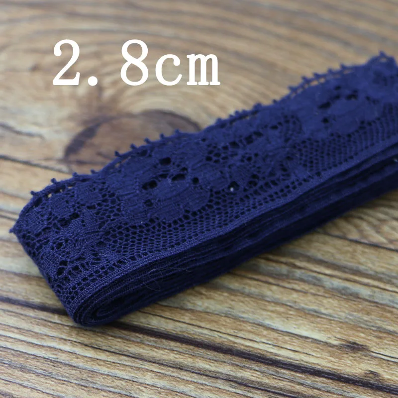 Dark blue 5 yard DIY ручной работы кружева аксессуары хлопок ткань волна wide3cm цвет кружева - Цвет: Dark blue 5 yard