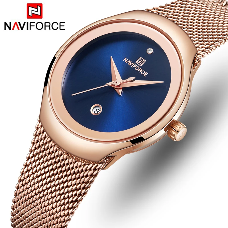 

NAVIFORCE Top Brand Women Quartz Watches Female Simple Luxury Business Watch Ladies Fashion Casual Wrist Watch with Date Display