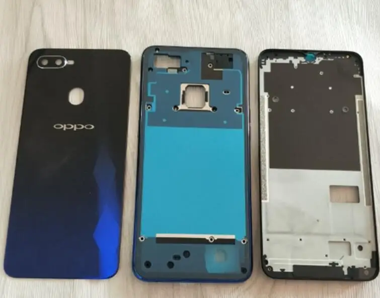 

high quality for oppo a7x /F9 back cover +front frame +middle frame with buttons and camera glass , sim tray replacement