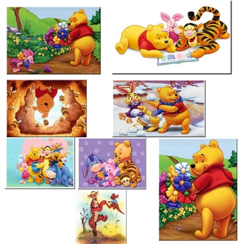 

Cartoon Needlework 5D Diy Diamond Embroidery Winnie the Pooh Full Drill Diamond Painting Cross Stitch Kits Diamond Mosaic Gift