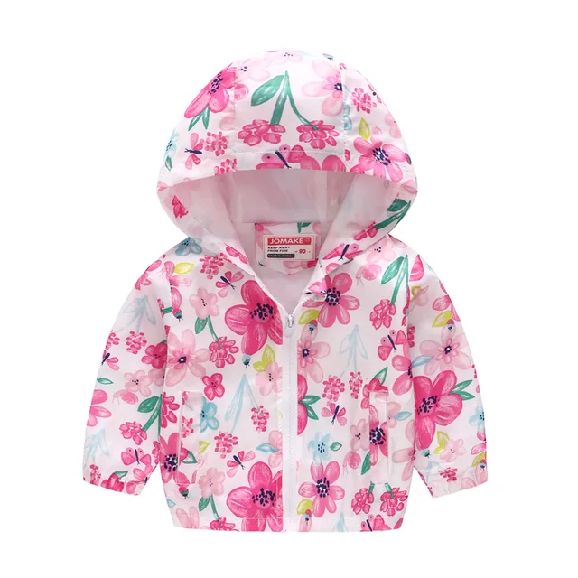 Cartoon Printed Hooded Jackets For Girls Coat Boys Outerwear Baby ...