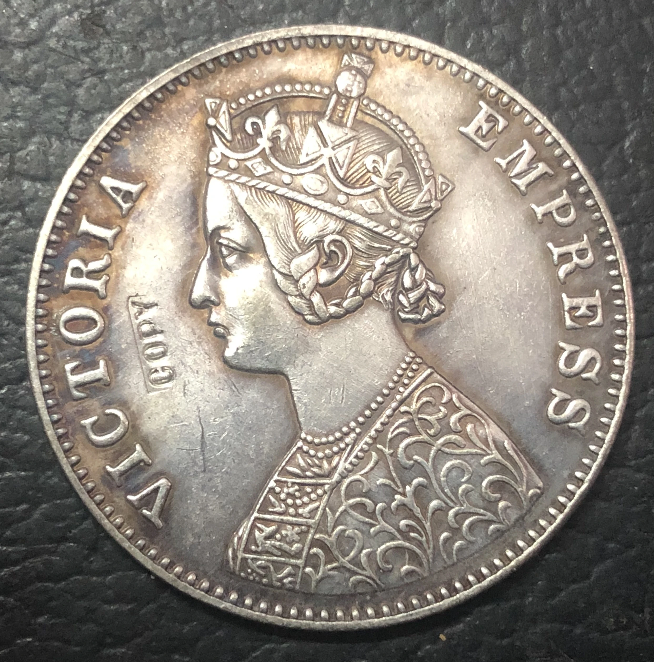 

1891 B INDIAN - British 1 Rupee - Victoria Empress Coin Copy