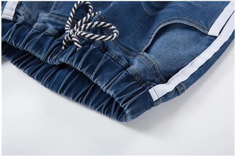 2019 весна высокого качества с эластичной талией девять очков XL-5XL джинсы большого размера женские свободные Гаремные штаны с дырками