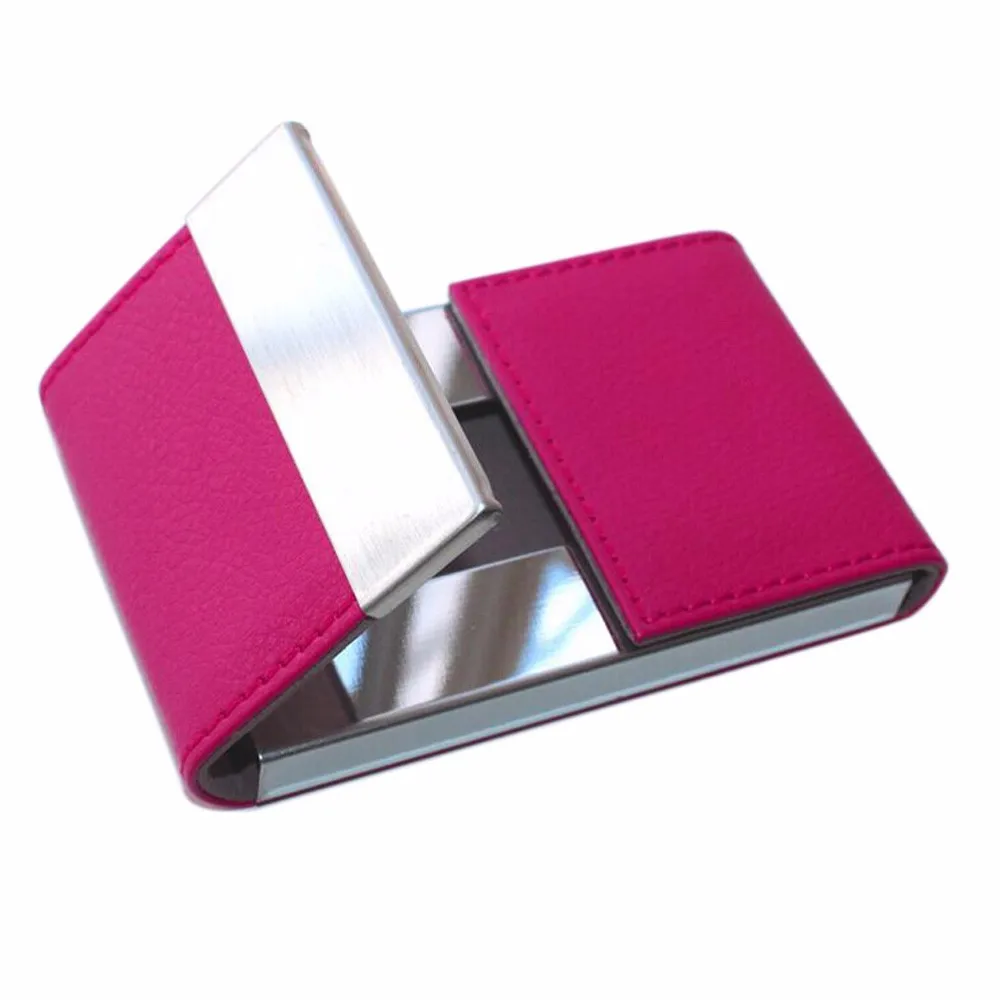 

Wallet Men Women Traveling Metal Wallet Credit Card Package Card Holder Double Open Business Card Case Box Porte Carte