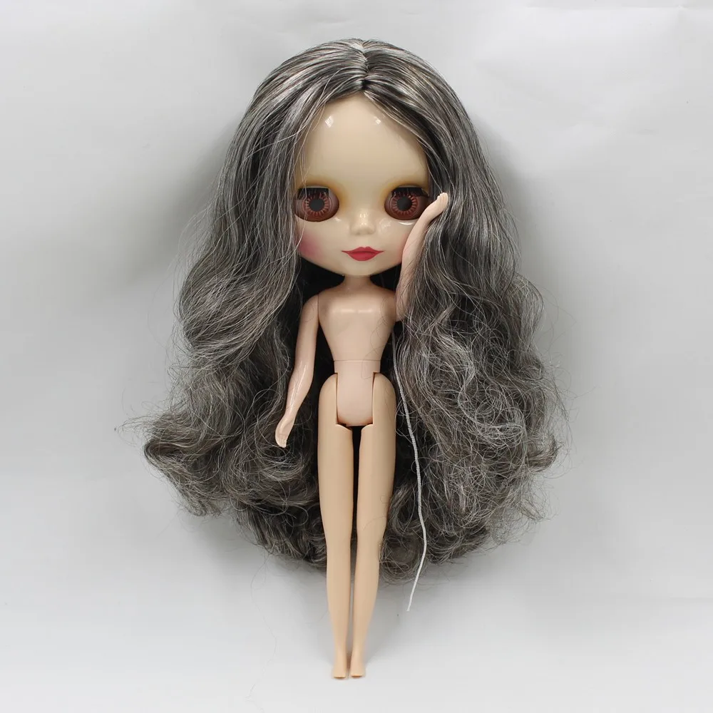 Обнаженная кукла черный микс белые волосы нормальная кукла 260BL950/6025