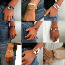 2019 Boho hecho a mano Puka pulsera de concha para mujer moda vaquera Bohemia amistad verano brazalete con dije para chicas Dropshipping(China)