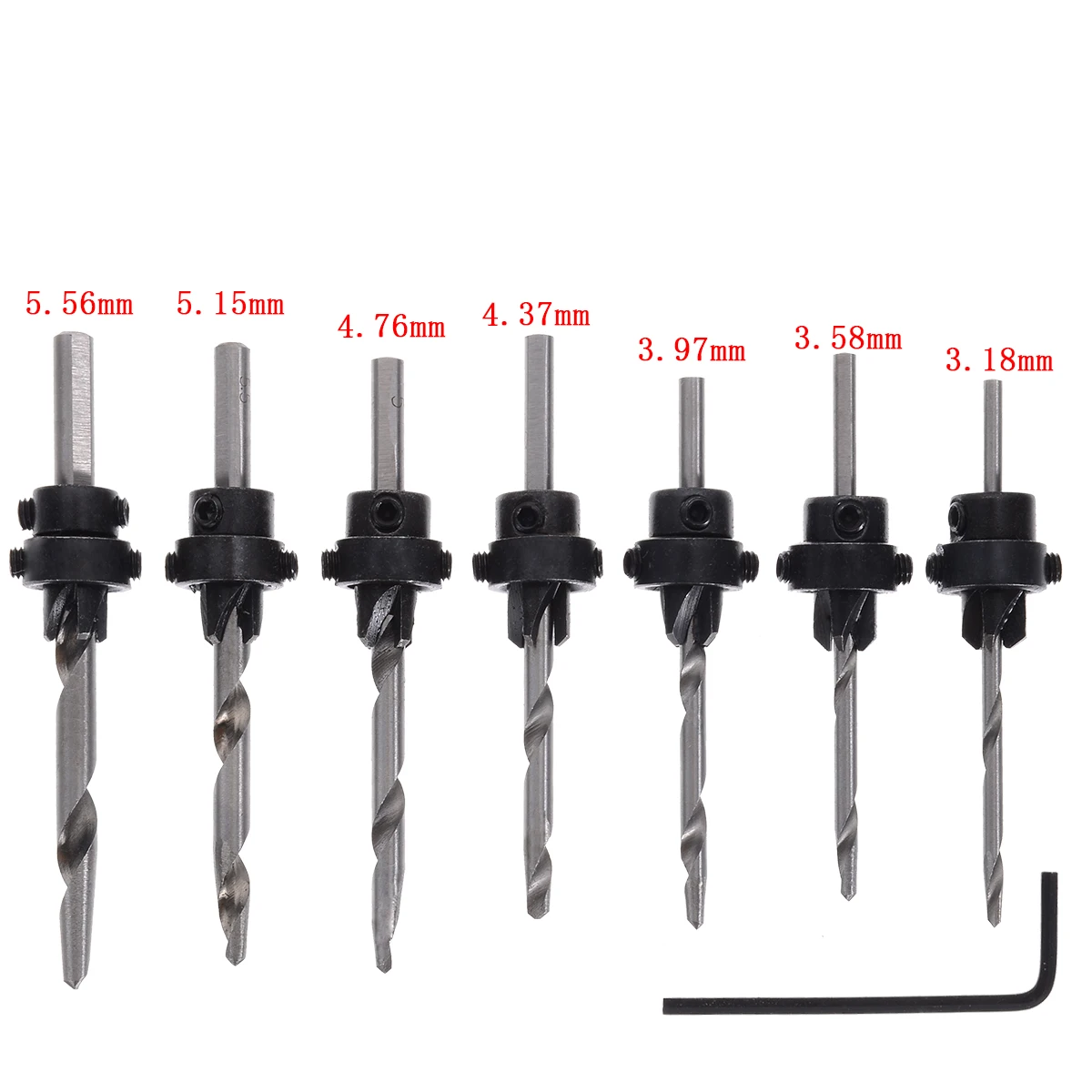 22Pcs Profession Woodworking Tool Tapered Drill & Countersink Bit Screw Set with Hex Key Wood Pilot Hole Tools