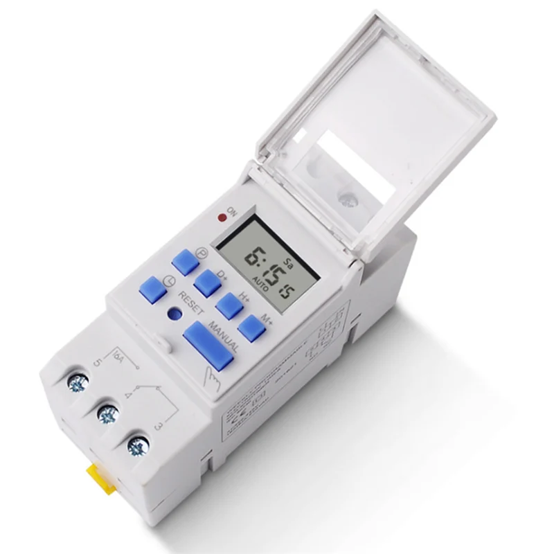 

LCD Digital Timer SwitchTM-61512V/24V/110V/220V7Days ProgrammableTiming button Switch DIN Rail Power Supply AutomaticController
